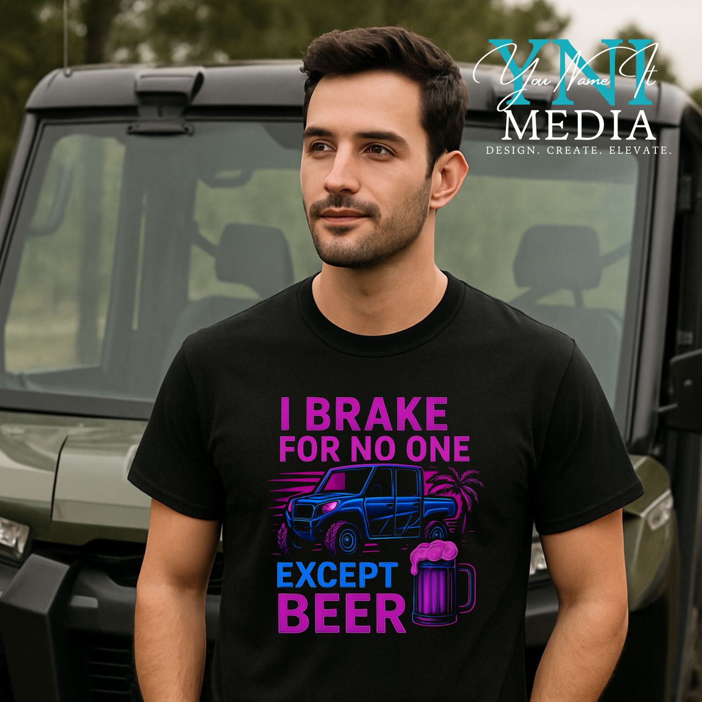 I Brake for No One Except Beer UTV  Shirt | Gildan Heavy Cotton Tee