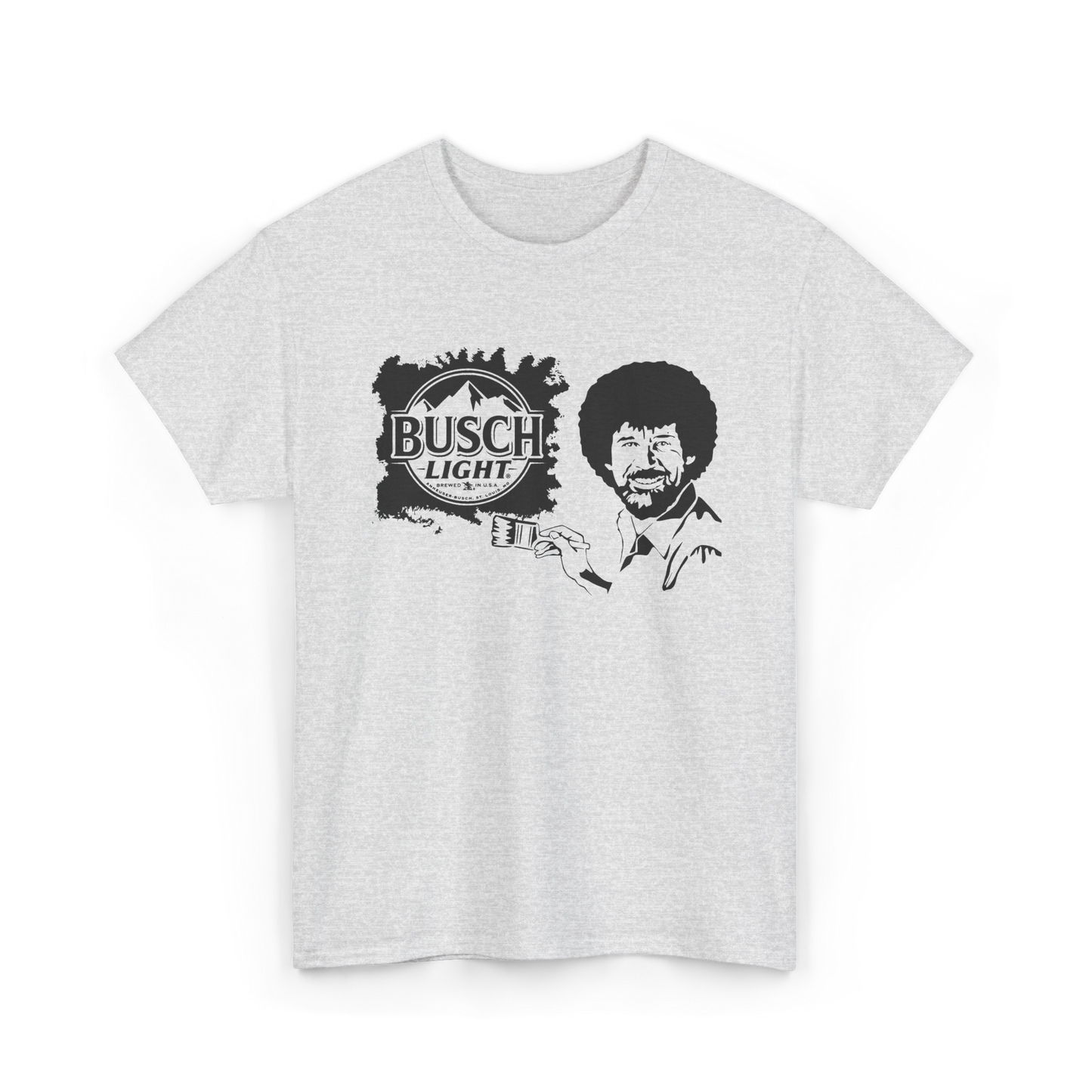 Bob Ross x Busch Light tee in Ash