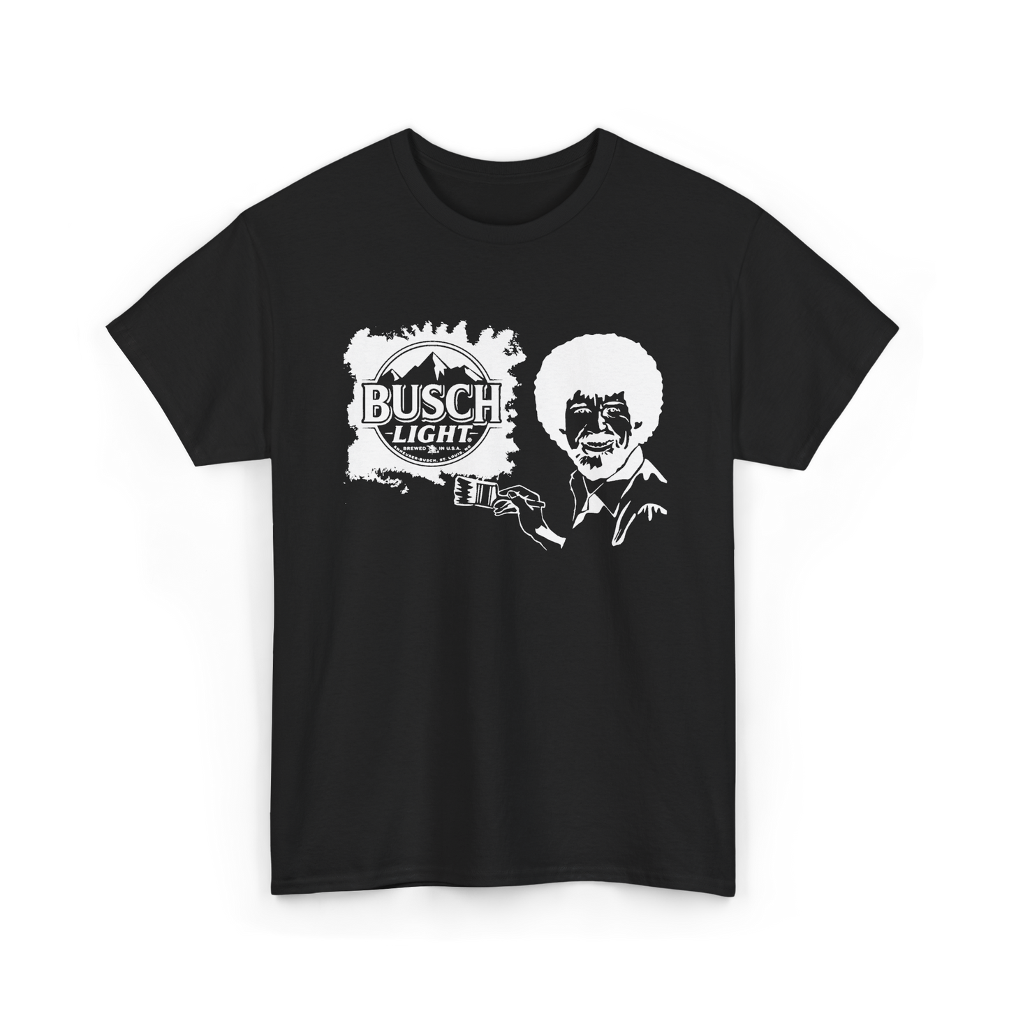 Bob Ross x Busch Light tee in Black