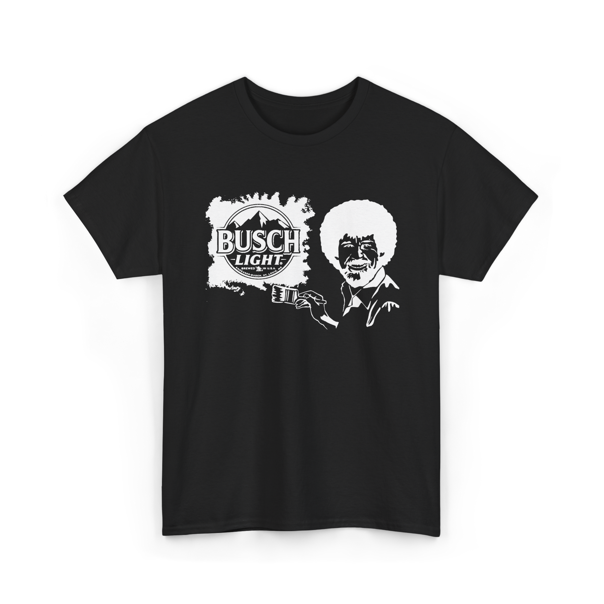 Bob Ross x Busch Light tee in Black