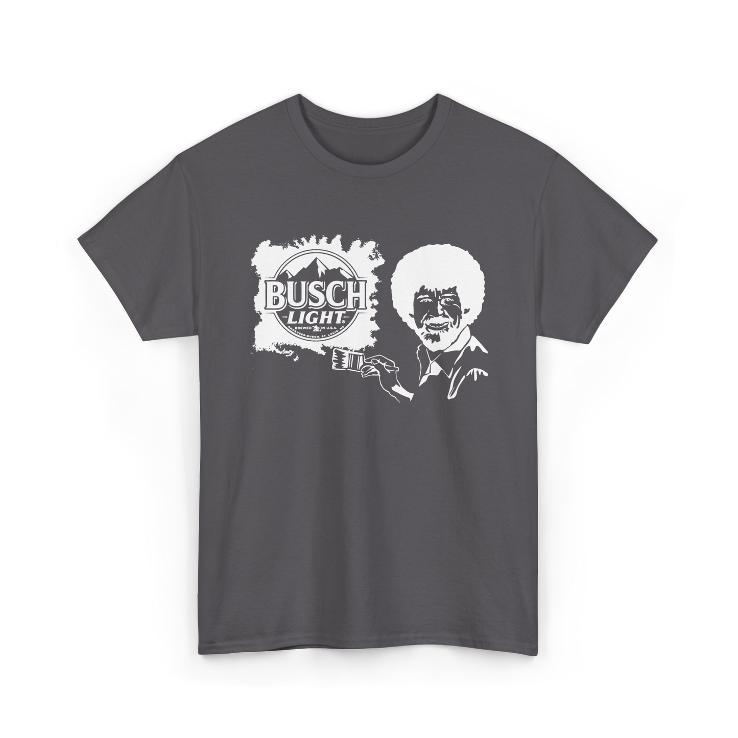 Bob Ross x Busch Light tee in Charcoal