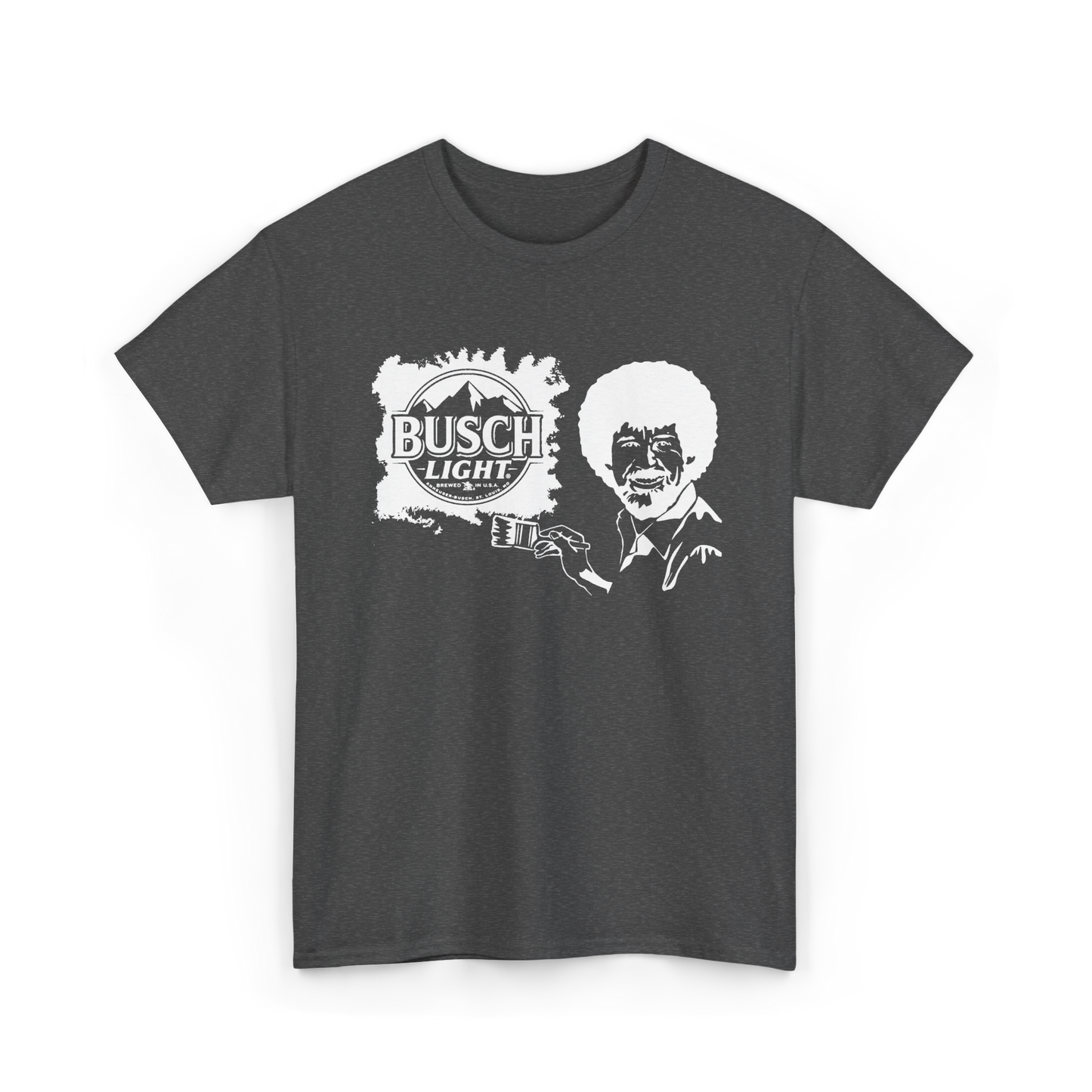 Bob Ross x Busch Light tee in Dark Heather