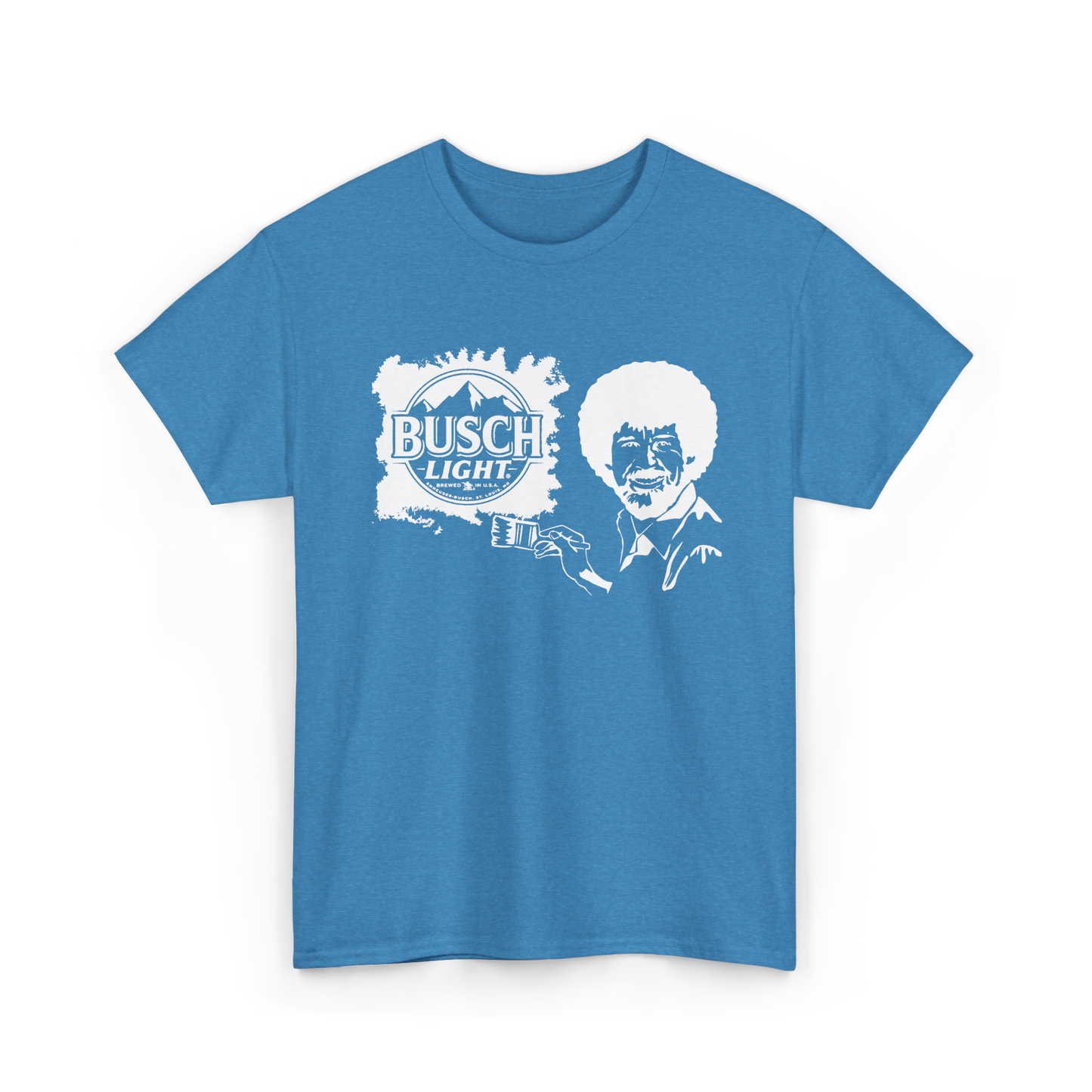 Bob Ross x Busch Light tee in Heather Sapphire