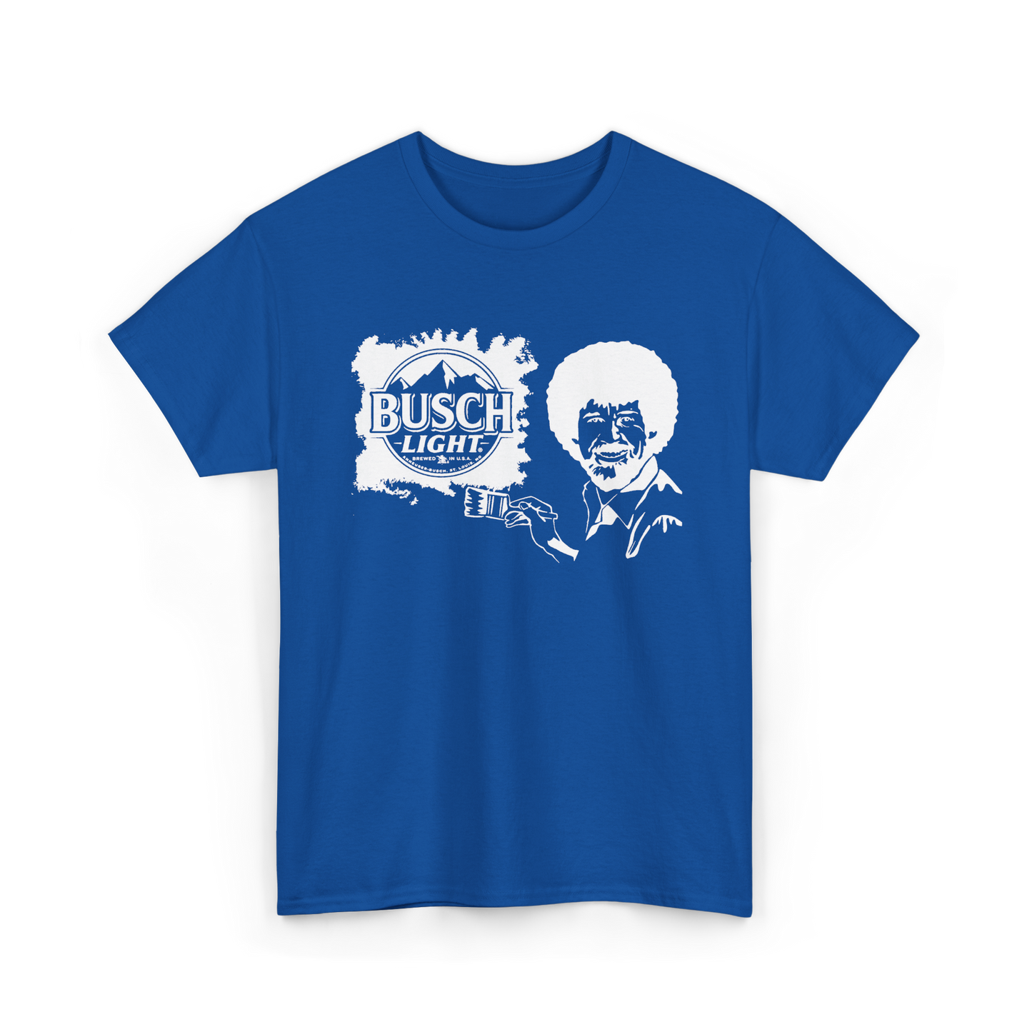 Bob Ross x Busch Light tee in Royal blue