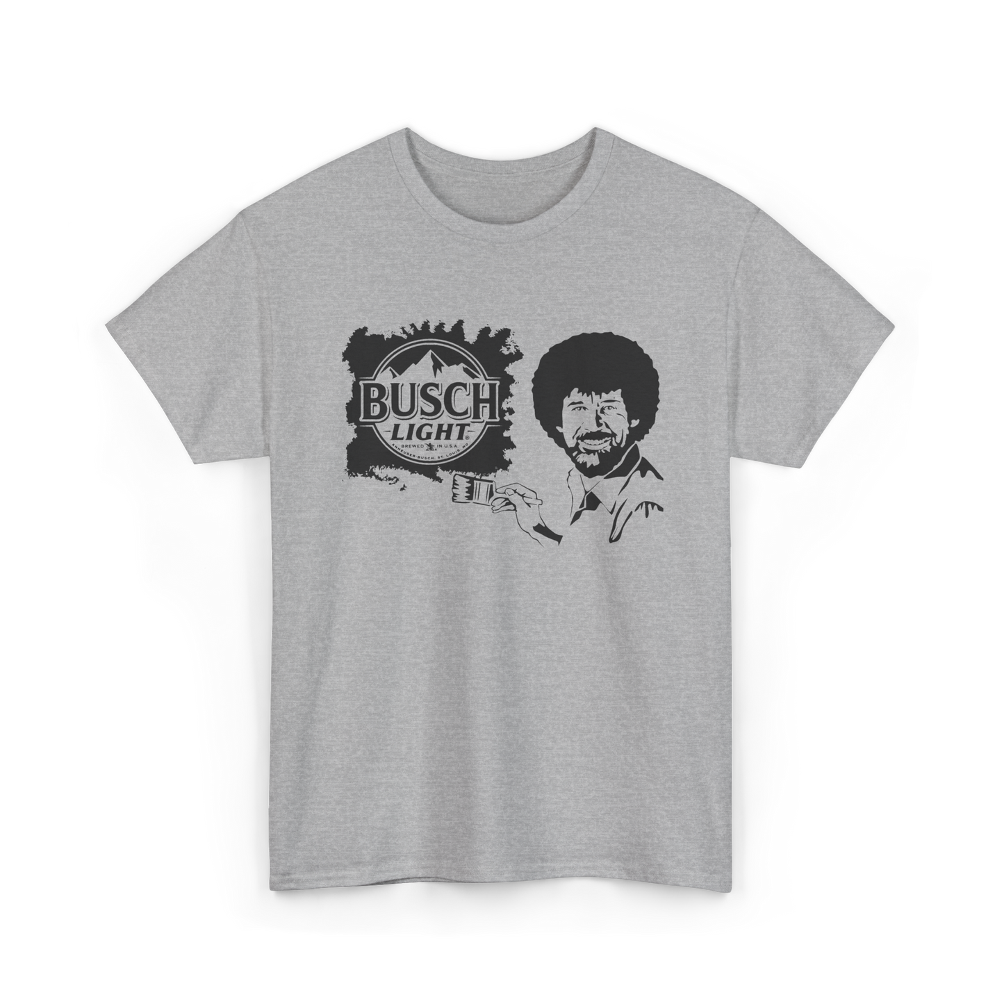 Bob Ross x Busch Light tee in Sport Grey