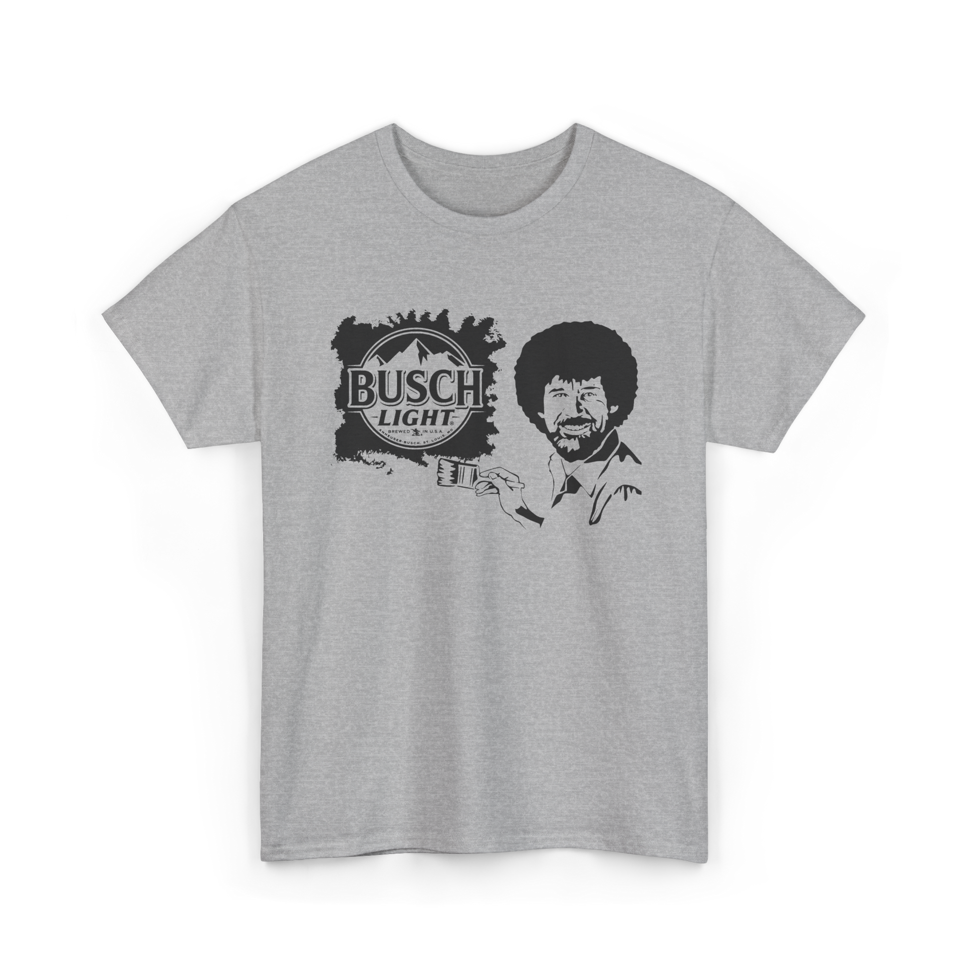 Bob Ross x Busch Light tee in Sport Grey