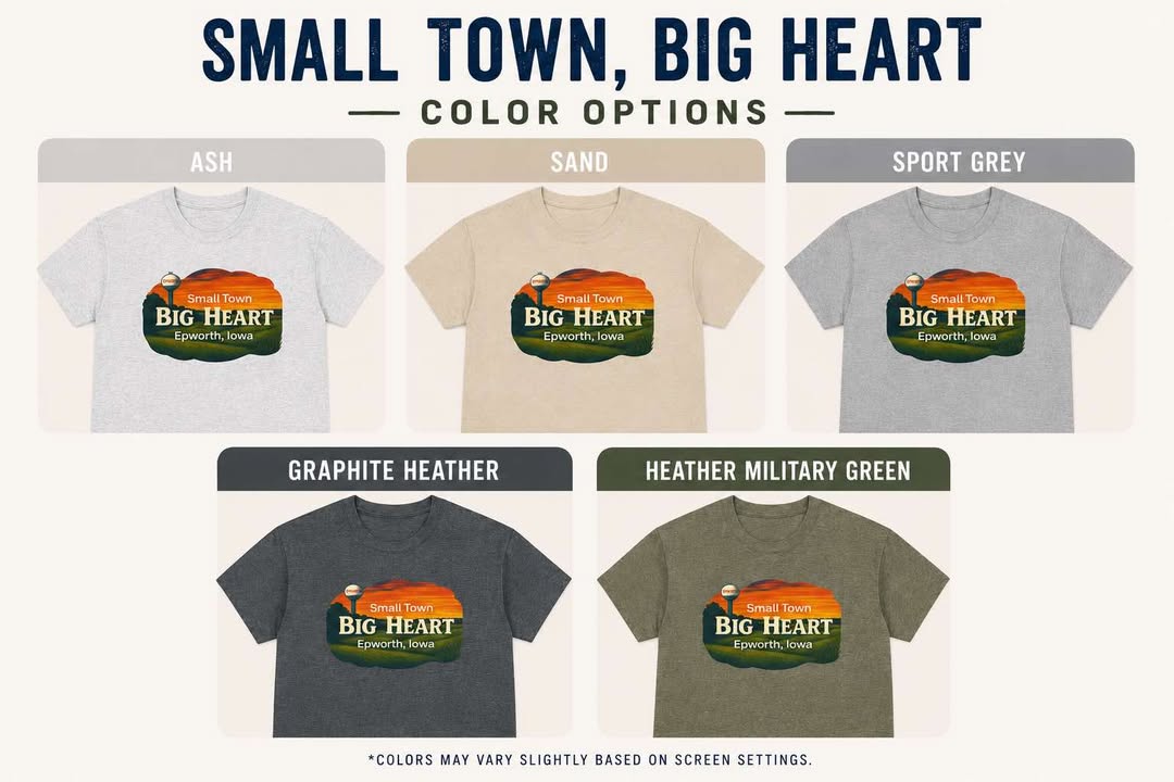 Epworth Iowa Small Town, Big Heart Gildan t-shirt